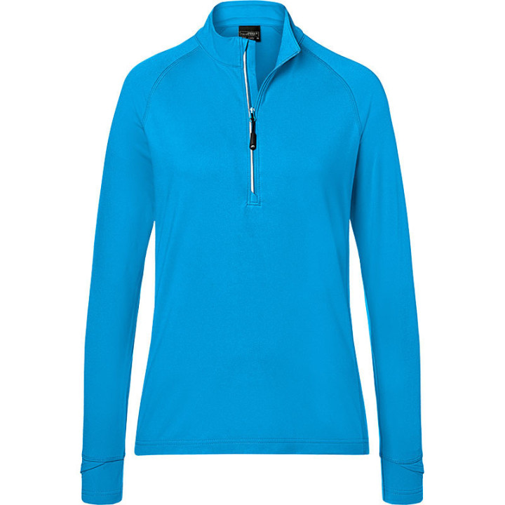 T-shirt_sport_demi-zip_Femme_bleu_vif_Devant_JN787.jpg