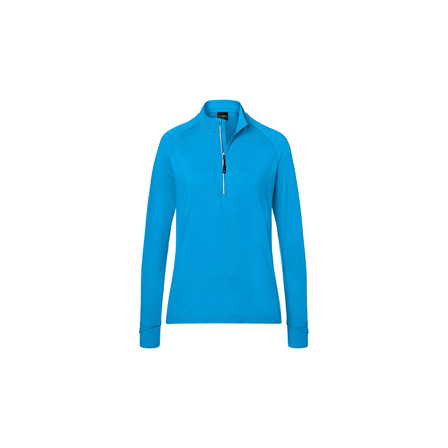 T-shirt_sport_demi-zip_Femme_bleu_vif_Devant_JN787.jpg